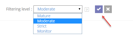Select filtering level